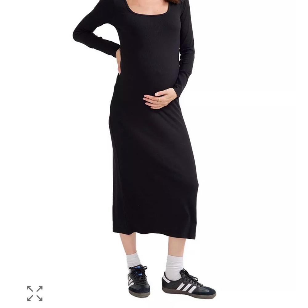 Hatch Black Long Sleeve Midi Dress maternity